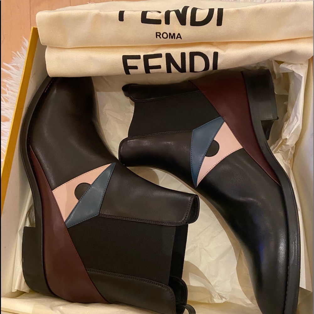 Fendi Bug Monster Leather Chelsea Boot